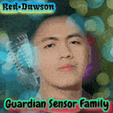 a picture of a man with the name red dawson