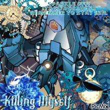 a graphic that says ' killing myself ' at the bottom