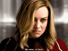 Captain Marvel Brie Larson GIF - Captain Marvel Brie Larson My Name Is Carol GIFs