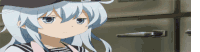 a girl with long white hair is wearing a black hat