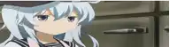 a girl with long white hair is wearing a black hat