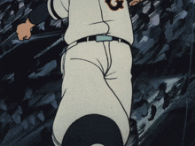a cartoon baseball player with the letter g on his jersey