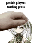 Genshin Touch Grass Sticker - Genshin Touch Grass Touching Grass Stickers