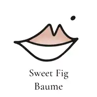 a logo for sweet fig baume with a drawing of a lip