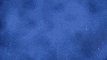 a blue haired anime character with blue eyes is standing in front of a blue sky