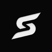 a black background with a white letter s