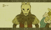 a drawing of a man wearing a rabbit mask with the words " you ca " on the bottom