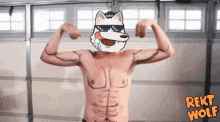 rekt wolf crypto nft fake muscles painted muscles flex