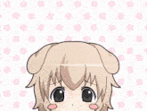 a drawing of a girl with a dog 's ear on her head