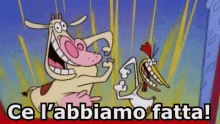 Mucca E Pollo Ce L'Abbiamo Fatta Felici Bravi Ballare GIF - Cow And Chicken We Make It Happiness GIFs