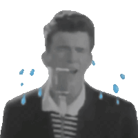 Rick Astley Crying Rickroll Crying Sticker - Rick Astley Crying Rickroll Crying Rick Roll Crying Stickers