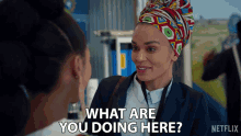 What Are You Doing Here Queen Sono GIF - What Are You Doing Here Queen Sono Pearl Thusi GIFs