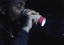Sipping Coffee Kevin Gates GIF - Sipping Coffee Kevin Gates Luca Brasi2intro Song GIFs