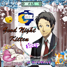 Tohru Adachi Good Night Kitten GIF - Tohru Adachi Good Night Kitten Persona 4 GIFs