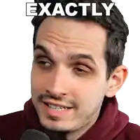 a close up of a man 's face with the words exactly written on it
