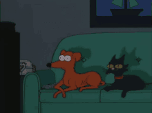 Simpsons Pets Watching Tv GIF - Simpsons Pets Watching Tv GIFs