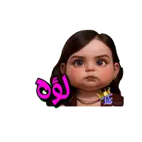 a sticker of a little girl with a crown and the word " queen "