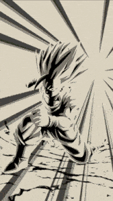 a cartoon of a man with yellow hair is holding a green ball