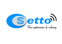 a blue and white logo for detto mon gestionaire de recharge