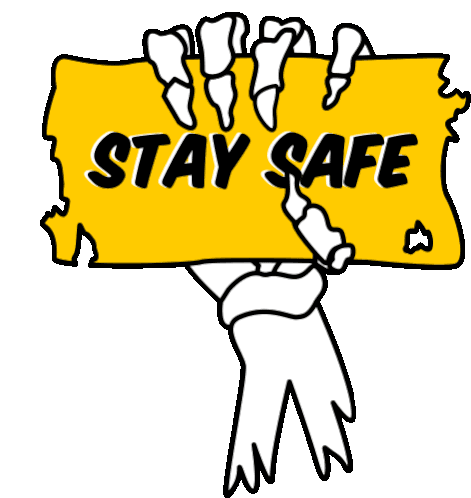 Stay Safe Halloween Stay Safe Skelet Sticker - Stay Safe Halloween Stay Safe Skelet Coronavirus Stickers