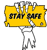 Stay Safe Halloween Stay Safe Skelet Sticker - Stay Safe Halloween Stay Safe Skelet Coronavirus Stickers