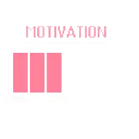 the word motivation is on a white background with three pink squares