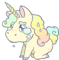 Tearful Unicorn Is Sorry Sticker - Sarcastic Soda Cake Unicorn Sparkling Eyes Stickers