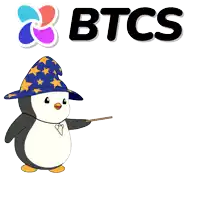 a penguin wearing a wizard hat is standing next to a turtle wearing a unicorn outfit