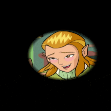 a cartoon drawing of a girl with long hair