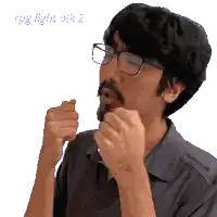 a pixelated image of a man with glasses and a beard with the words " i 'm not sick " on the bottom