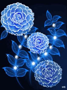 Blue Flowers Plant GIF - Blue Flowers Plant Sparkle GIFs