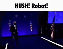 Hush Robot Joe Biden GIF - Hush Robot Robot Joe Biden GIFs