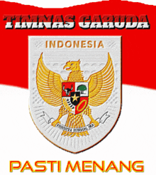 a shield with a bird on it that says indonesia
