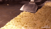 a large piece of food with the words made in animotica on the bottom right