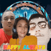 a picture of a man and a woman with the words happy always on it