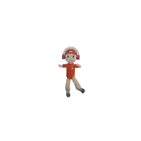 a cartoon character is doing a handstand with a smiley face on his head