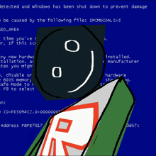a blue screen that says " detected and windows has been shut down to prevent damage " on it