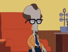 Roger Smith American Dad GIF - Roger Smith American Dad Roger Sitting Down GIFs