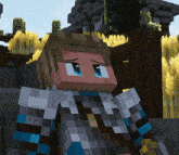 a minecraft character with blue eyes and a sword
