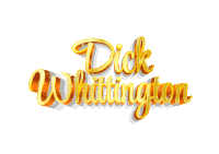 the name dick whitington is written in gold letters on a white background