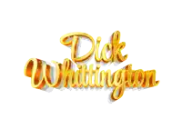 the name dick whitington is written in gold letters on a white background