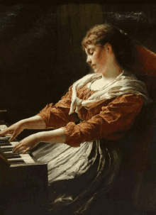 Century German Lady Playing Piano GIF - Century German Lady Playing Piano GIFs