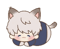 a drawing of a person with cat ears and a tail