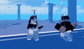 a boy and a girl are dancing together in a video game .