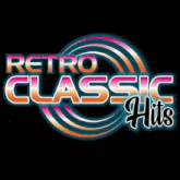 a logo for retro classic hits with a circle in the middle