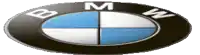 a close up of a bmw logo with a white background