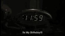 a woman laying on a bed with the words it 's my birthday written on the bottom