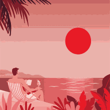 a man sits in a beach chair reading a book