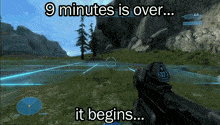 a video game that says 9 minutes is over