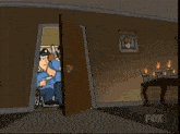 a group of police officers are standing in a room with the fox logo on the bottom right